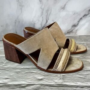 Halston Riley Owen Block Heel Mules